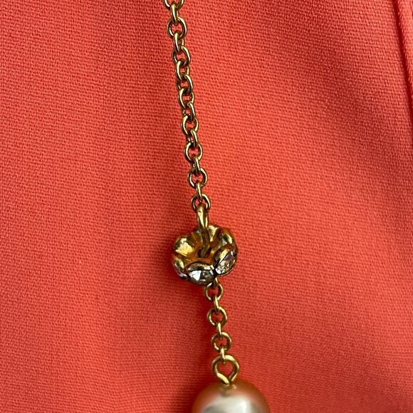 J. Crew Champagne Beads Beaded Gold-tone Chains Women's Fashion Necklace - Picture 6 of 9